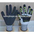 Sunnyhope 13gauge guantes de impacto HPPR recubiertos de poliuretano TPR